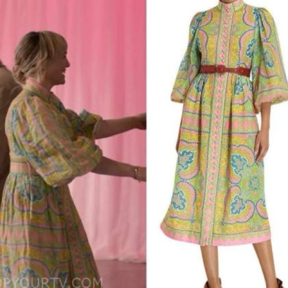 Beulah long sleeve maxi dress button down estelle midi zimmer mann paisley neon - Picture 10 of 10